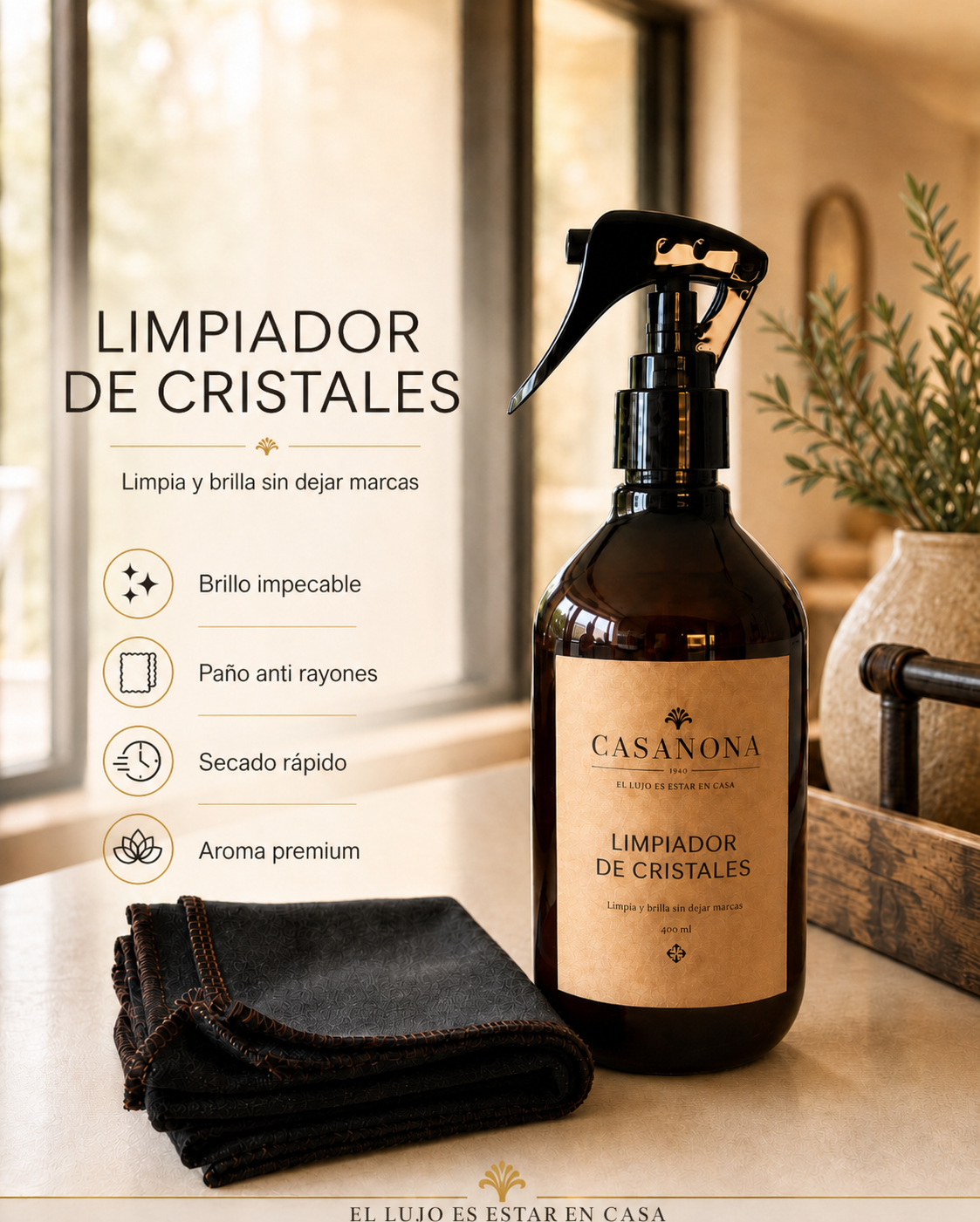 Limpia Cristales con paño